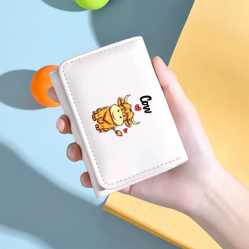 BJDAMAI Highland Cow Wallet For Teens Kids Girls Age 6,7,8,9,10,11,12, Small Slim Thin Mini Compact Women Wallet, Animal Lovers Gifts Stuff, Cash Card Coin Pocket Window For Female! - Image 3